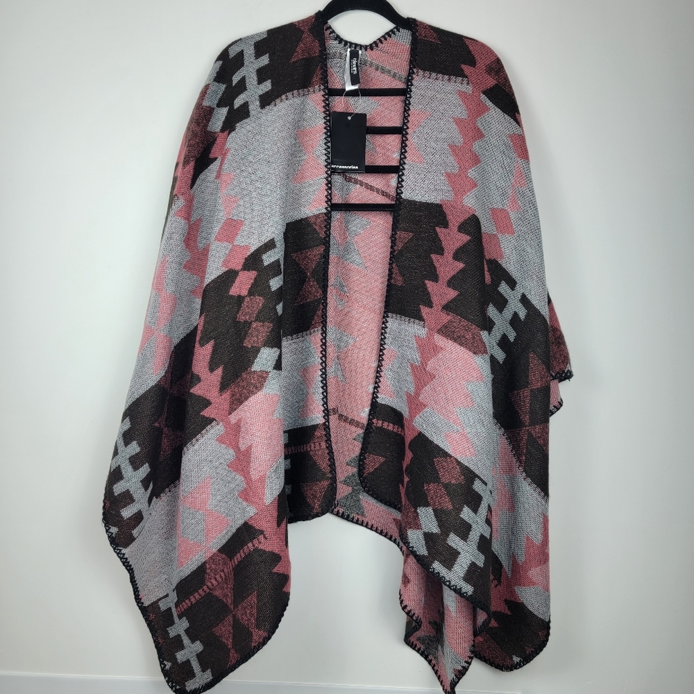 Women's Pancho Ruanas Shawl Light Scarf Winter/Spring Ethnic Retro One Size.